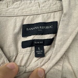 Banana Republic Beige Slim Fit Shirt